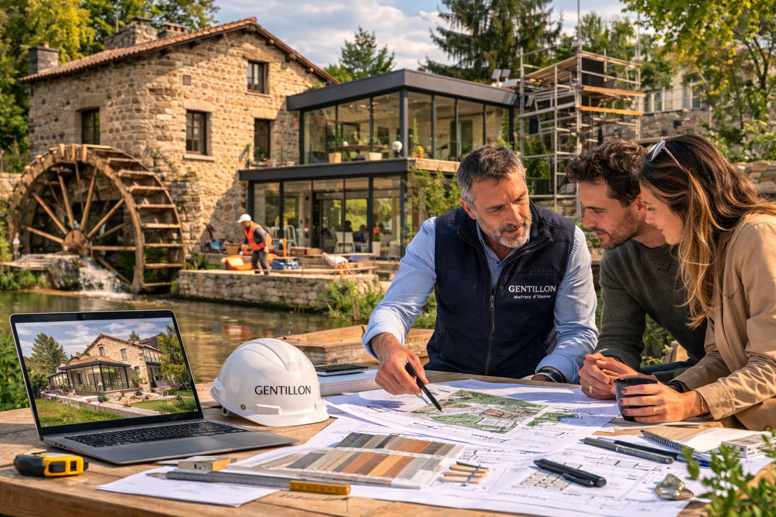Réhabilitation d’un ancien moulin vers Bourgoin Jallieu par notre cabinet de Maitrise d'oeuvre