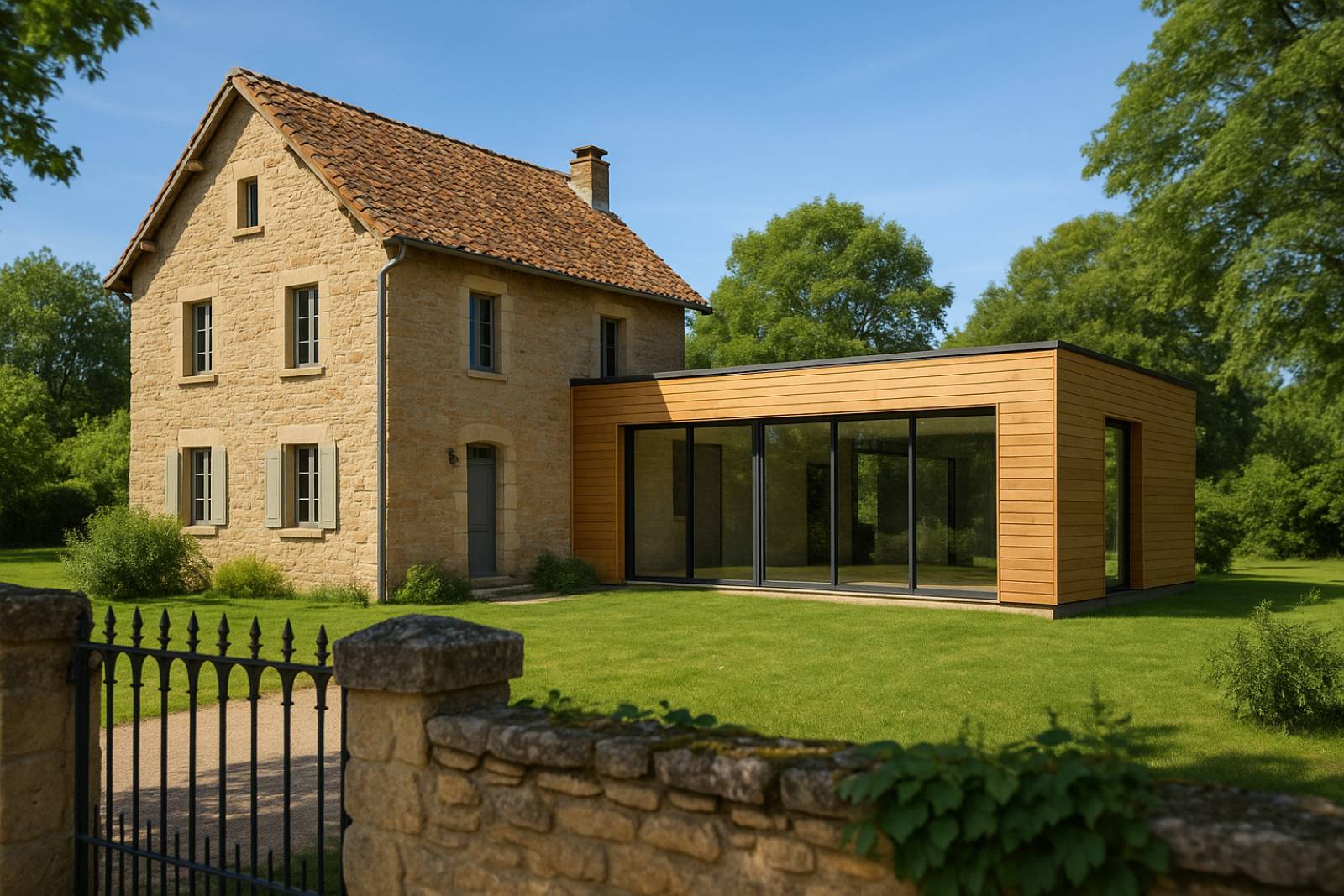 Extension bois pour maison ancienne à Lyon et dans le Rhône