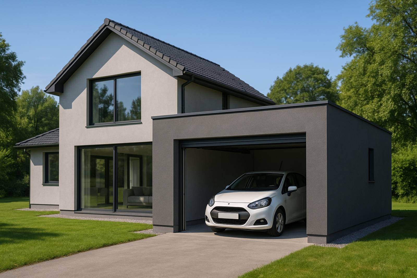 Agrandissement d'un garage existant à Lyon ou dans le Rhône, pour abriter 2 véhicules