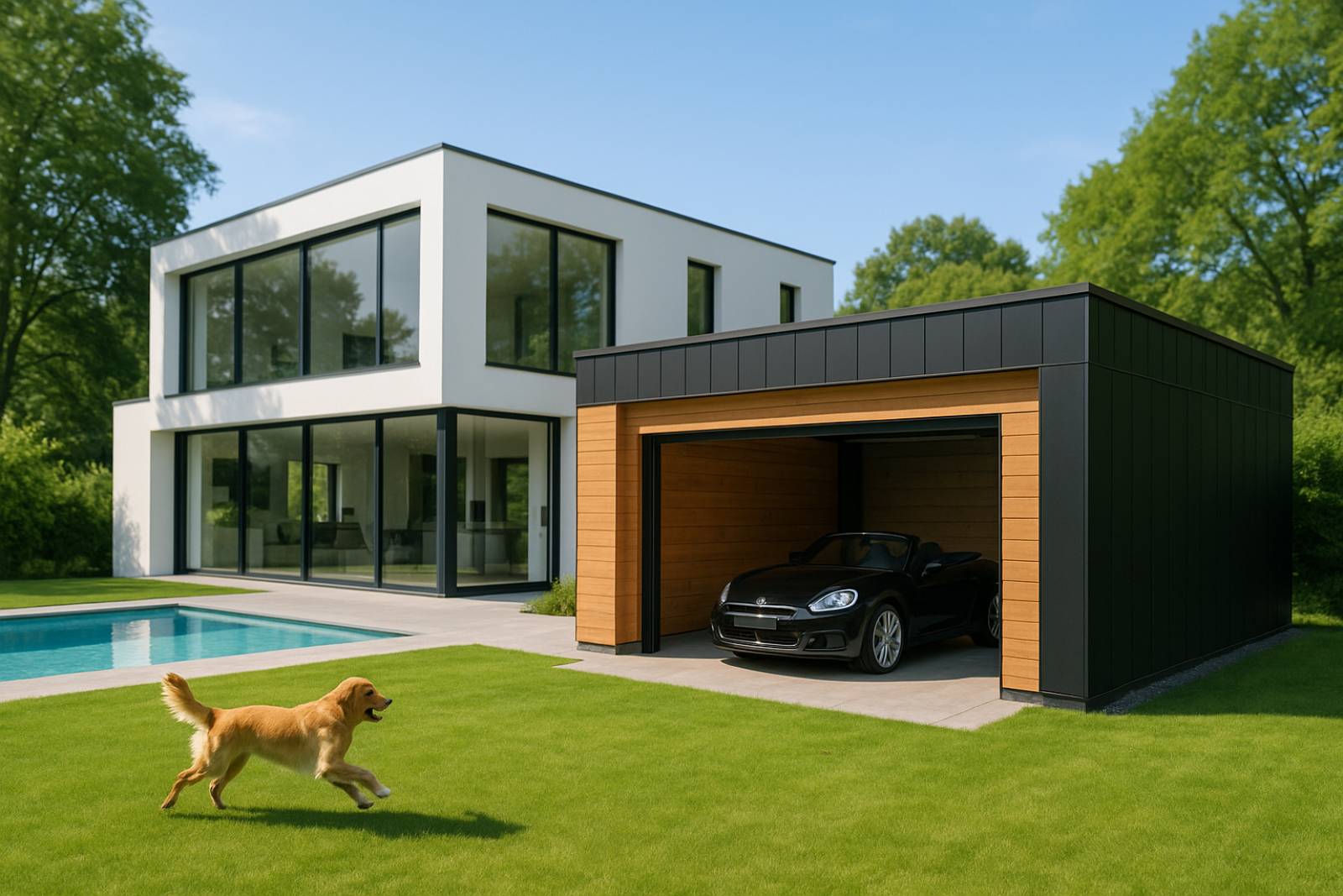 Construction de garage attenant à la maison à Lyon et dans le Rhône