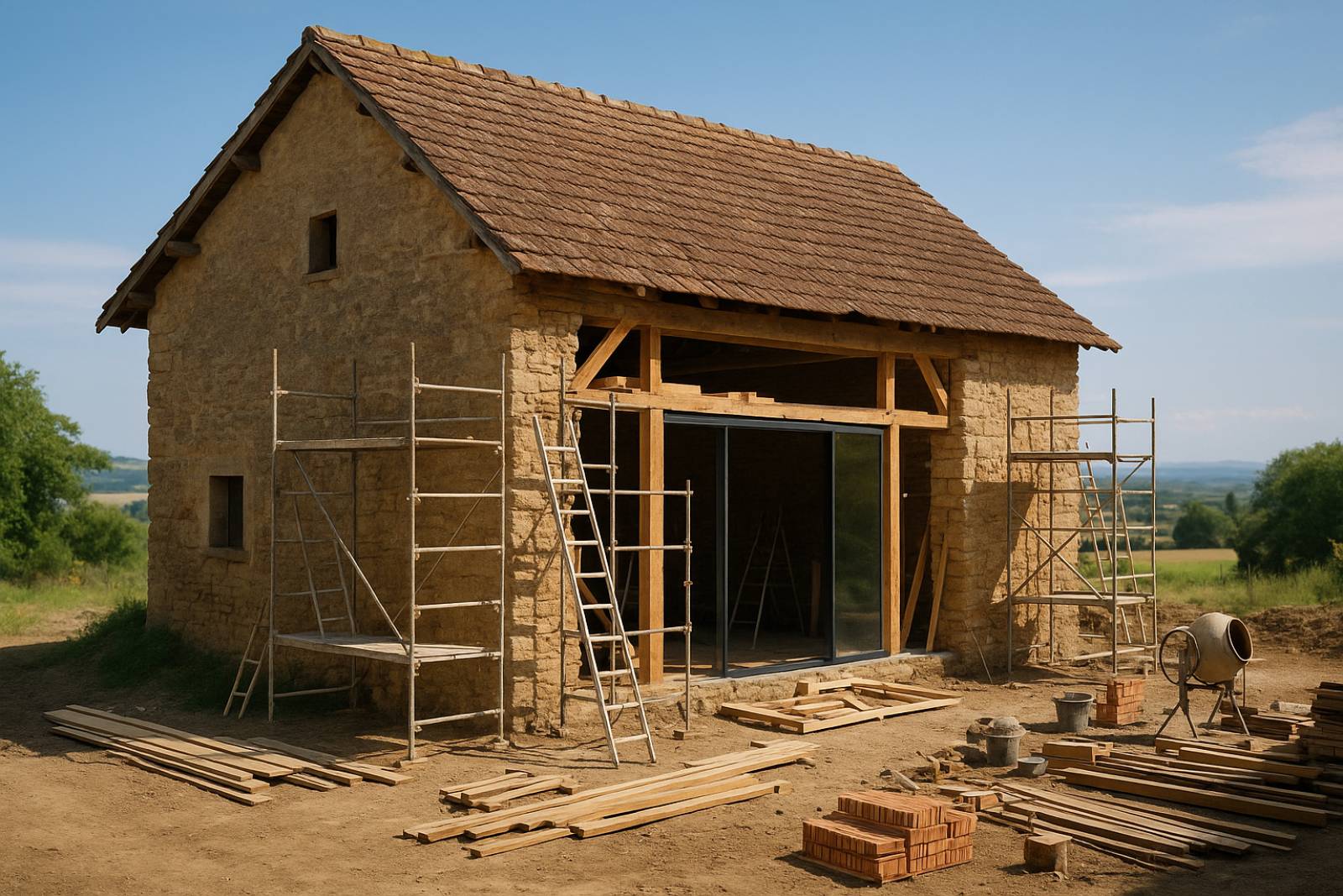 Maitre d'oeuvre pour le pilotage de chantier de rénovation d'une grange en Isère