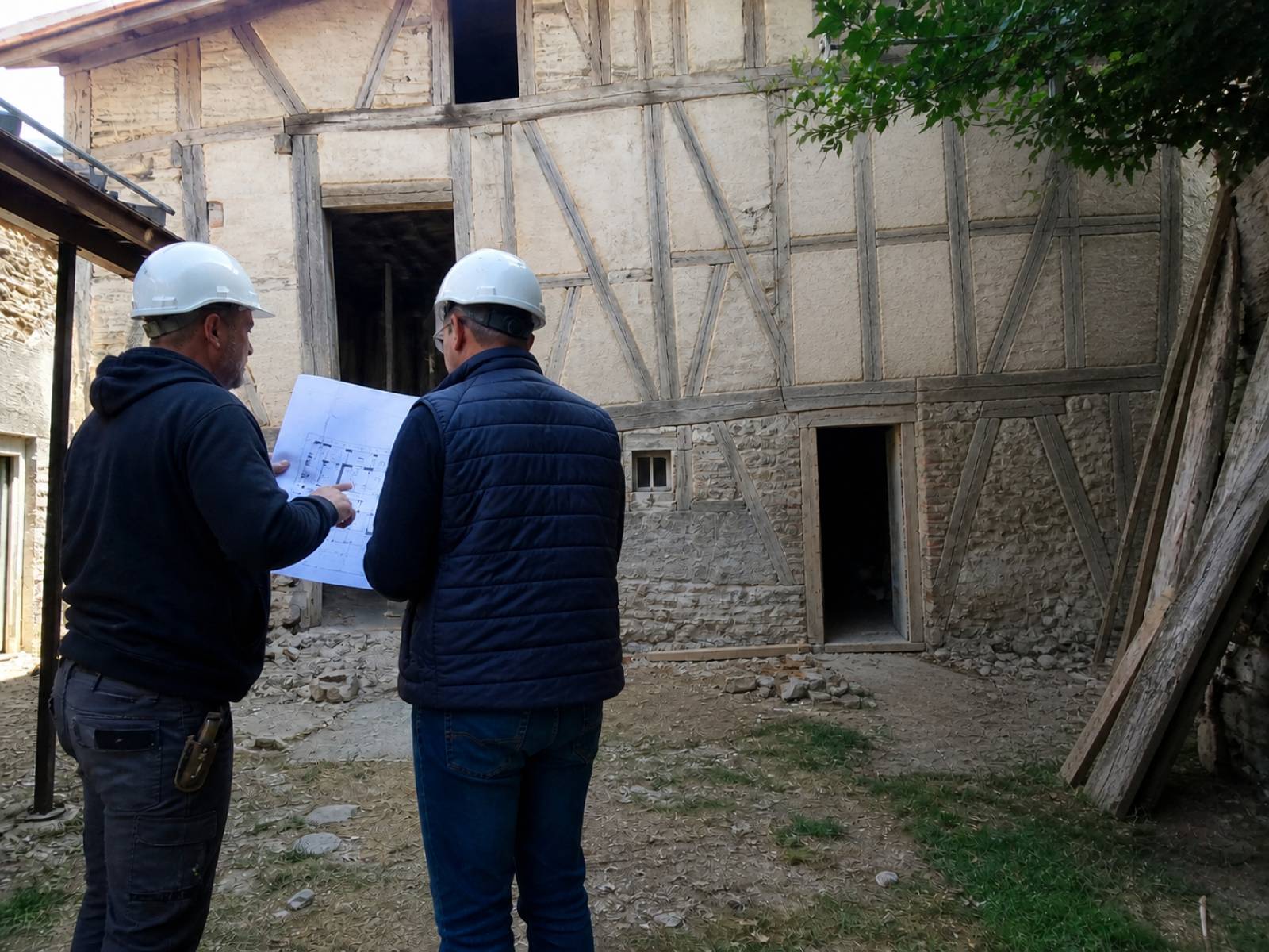 Rénovation complète d'une maison à colombages dans l’Ain